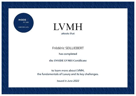 lvmh inside certificate.